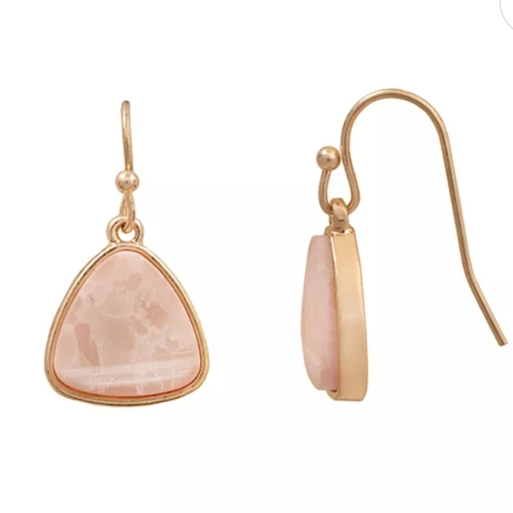 Sonoma Gold and Pink Triangle Earrings